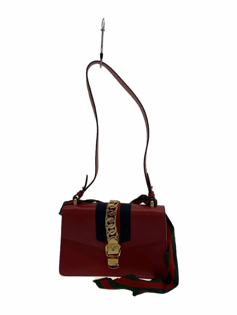 Gucci Shoulder Bag Leather RED Sylvie